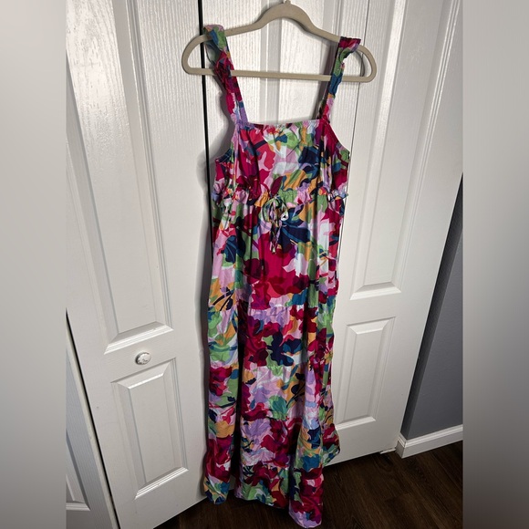 B B Dakota Steve Madden Vacay Bae Maxi Dress Sleeveless Square Neck Size Large - Picture 5 of 9